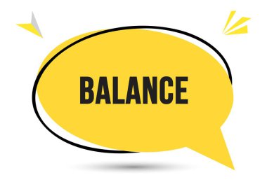 Konuşma balonu metnini dengele. Sticker, Banner ve Poster için parlak bir renk. vektör illüstrasyonu.