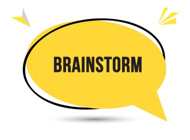 Beyin fırtınası metni. Sticker, Banner ve Poster için parlak bir renk. vektör illüstrasyonu.