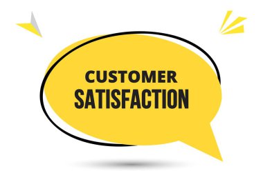 Müşteri memnuniyeti konuşması metni. Sticker, Banner ve Poster için parlak bir renk. vektör illüstrasyonu.