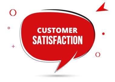 Müşteri memnuniyeti konuşması metni. Sticker, Banner ve Poster için parlak bir renk. vektör illüstrasyonu.