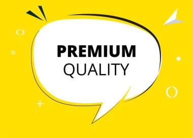 Kaliteli konuşma balonu metni. Sticker, Banner ve Poster için parlak bir renk. vektör illüstrasyonu.