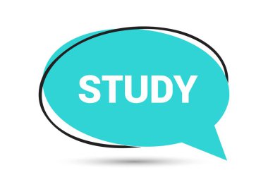 Konuşma balonu metnini çalış. Sticker, Banner ve Poster için parlak bir renk. vektör illüstrasyonu.