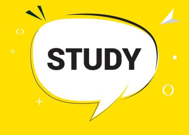 Konuşma balonu metnini çalış. Sticker, Banner ve Poster için parlak bir renk. vektör illüstrasyonu.