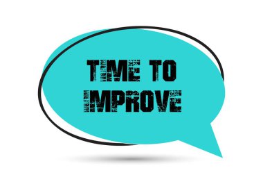 Konuşma balonu metnini geliştirme zamanı. Sticker, Banner ve Poster için parlak bir renk. vektör illüstrasyonu.