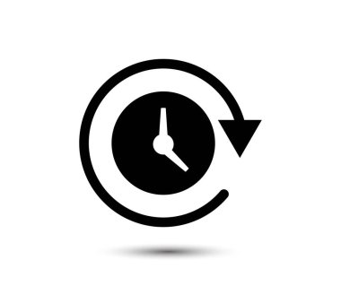 Temel düz stil saat simgesi. Beyaz arkaplanda vektör sembolü koleksiyonu. Vektör illüstrasyonu.