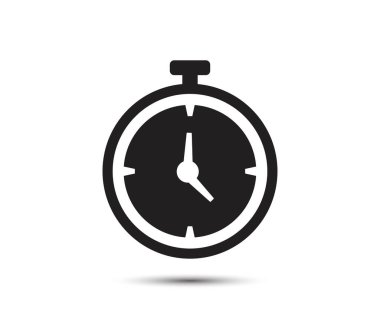 Temel düz stil saat simgesi. Beyaz arkaplanda vektör sembolü koleksiyonu. Vektör illüstrasyonu.