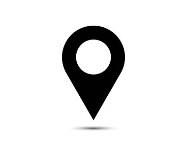 Temel düz stil konum simgesi. Beyaz arkaplanda vektör sembolü koleksiyonu. Vektör illüstrasyonu.