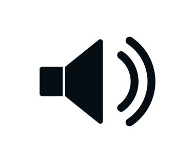 Temel düz stil hoparlör ikonu. Beyaz arkaplanda vektör sembolü koleksiyonu. Vektör illüstrasyonu.