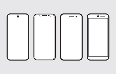 Akıllı Telefon ikon vektörü. Beyaz arkaplanda vektör sembolü koleksiyonu. Telefon simgesi izole edildi. Mobil simge Vektörü illüstrasyonu.