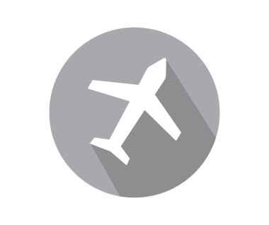 Modern düz stil uçak vektör simgesi izole. Beyaz arkaplanda vektör sembolü koleksiyonu. Uçak simgesi izole edildi. Vektör illüstrasyonu.