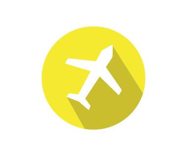 Modern düz stil uçak vektör simgesi izole. Beyaz arkaplanda vektör sembolü koleksiyonu. Uçak simgesi izole edildi. Vektör illüstrasyonu.