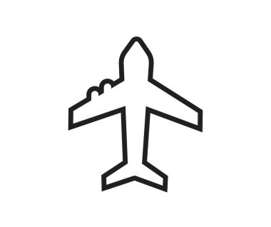 Modern düz stil uçak vektör simgesi izole. Beyaz arkaplanda vektör sembolü koleksiyonu. Uçak simgesi izole edildi. Vektör illüstrasyonu.