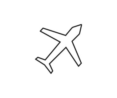 Modern düz stil uçak vektör simgesi izole. Beyaz arkaplanda vektör sembolü koleksiyonu. Uçak simgesi izole edildi. Vektör illüstrasyonu.