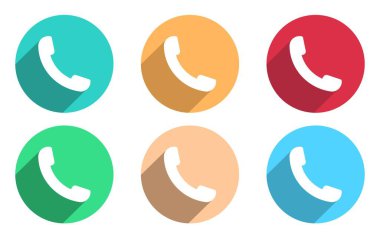 Telefon simgesi vektörü. Beyaz arkaplanda vektör sembolü koleksiyonu. Telefon simgesi izole edildi. Simge Vektörü illüstrasyonunu ara