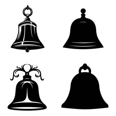Çan simgesi seti. Çan simgesi vektör illüstrasyonu.