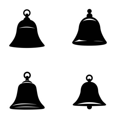 Çan simgesi seti. Çan simgesi vektör illüstrasyonu.