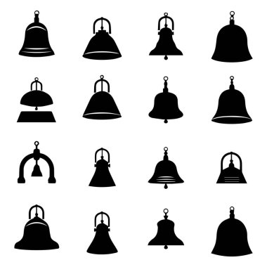 Çan simgesi seti. Çan simgesi vektör illüstrasyonu.