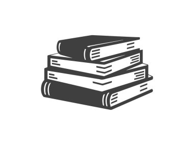 Kitap simgesi beyaz arkaplanda izole edildi. Düz dizayn. Vektör illüstrasyonu.