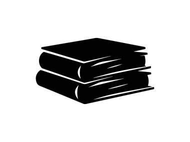 Düz bir kitap yığını simgesi. Beyaz izole edilmiş arka planda eğitim vektörü illüstrasyonu. Çalışma konsepti.