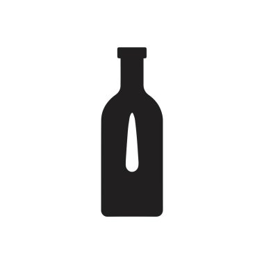 Şarap şişesi ikonu. Vektör çizimi. Beyaz arkaplanda izole.
