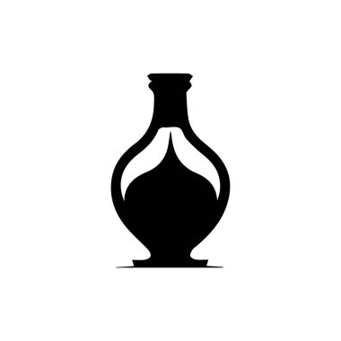 Şarap şişesi ikonu. Vektör çizimi. Beyaz arkaplanda izole.