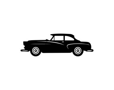 Klasik Amerikan araba logosu tasarımı. Retro araba vektör illüstrasyonu.