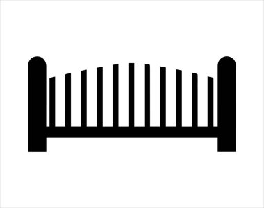 Beyaz arka planda bebek karyolası çizimi. Vektör siyah set simge beşik yatağı.