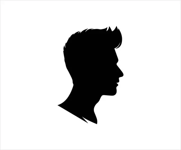 stock vector Man face silhouette isolated on white background. Vector illustration for your design