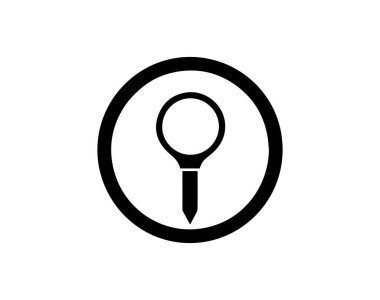 Büyüteç simgesi. Arama sembolü. Düz tasarım biçimi.