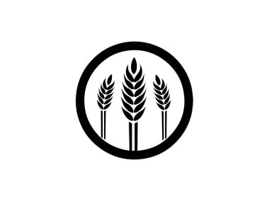 Tarım buğday logosu vektör ikonu tasarımı. Vektör illüstrasyonu.