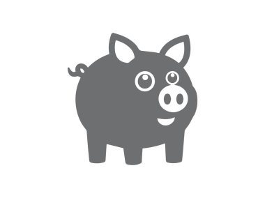 Domuz kumbarası ikon vektörü. Domuz kumbarası vektör simgesi.