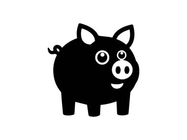 Domuz kumbarası ikon vektörü. Domuz kumbarası vektör simgesi.