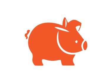 Domuz kumbarası ikon vektörünü ayarladı. Domuz kumbarası vektör simgesi.