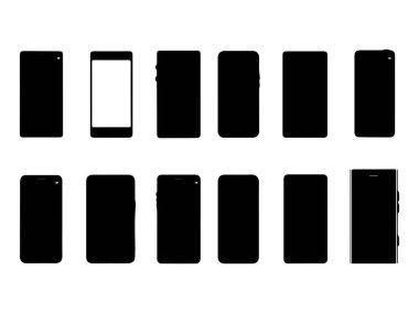 Akıllı telefon ikonu. Cep telefonu simgesi beyaz arkaplanda izole edildi. Vektör illüstrasyonu