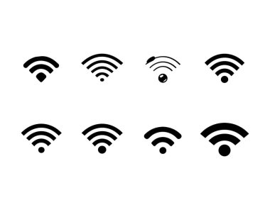 Kablosuz internet bağlantısı ve sinyal sembolünün wifi simgesi