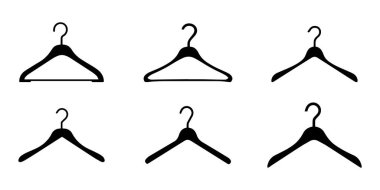 Askı simgesi. Beyaz arkaplanda siyah askı simgesi. vektör illüstrasyonu