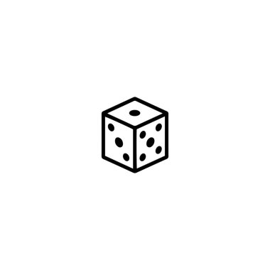 Zar simgesi. Siyah Dice simgesi beyaz arkaplanda. vektör illüstrasyonu