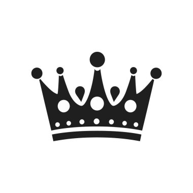 İzole edilmiş vektör sanatı gösterişli, beş yuvarlak noktalı ve boncuk aksanlı siyah bir taç gösteriyor. Kraliyet temaları için mükemmel. Beyaz arkaplanda vektör simgesi izole edildi.