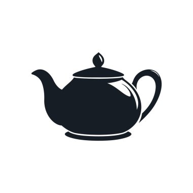 Bu klasik bir seramik çaydanlığın basit bir vektör ikonu. Yuvarlak bir gövdeye, kıvrımlı bir çıkıntıya, bir sapa ve beyaz arka planda küçük bir düğmeye sahip bir kapağa sahiptir..