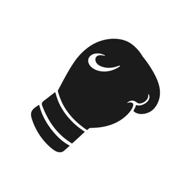 Beyaz arka planda siyah bir boks eldiveninin basit, stilize edilmiş bir vektör ikonu, savaş sporları, fitness ve spor ekipmanlarını tasarım olarak temsil etmek için idealdir. 155 karakter