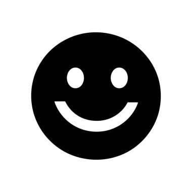 İzole vektör grafiği, basit bir gülümseyen yüz gösteriyor. Olumlu görüntü, beyaz bir arka planda mutluluk, neşe, iyi ruh hali ve neşeli duyguyu temsil eder..