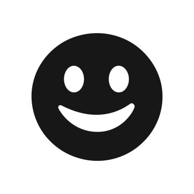 Basit bir gülen yüzün izole edilmiş vektörü, neşeli ve dostane bir duyguyu ifade ediyor. Kullanıcı arayüzü tasarımları, sosyal medya veya herhangi bir içerik için mükemmel. Beyaz arkaplan.