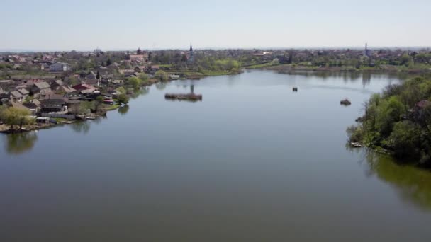 Luftaufnahmen Eines Sees Naturschutzgebiet Kraljevac Der Vojvodina Aufgenommen Frühling — Stockvideo
