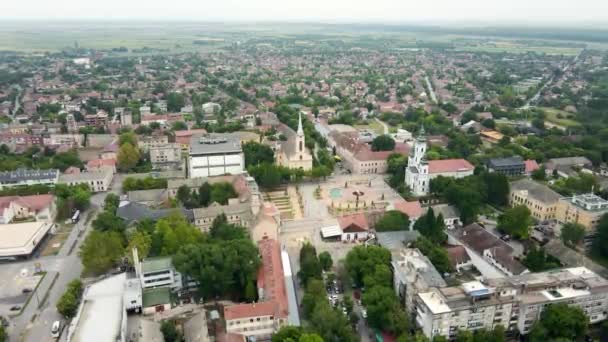 Take Sweeping Vistas Charming Serbian Town Stunning Aerial Perspective Explore — Stock Video