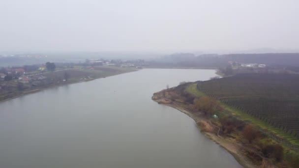 Dunkles Luftbild Des Markovac Sees Mladenovac Serbien — Stockvideo