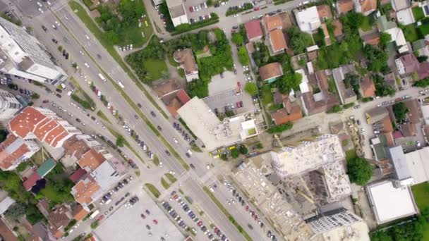 Κυκλοφορίας Μια Πόλη Της Novi Sad Εναέρια Άποψη — Αρχείο Βίντεο