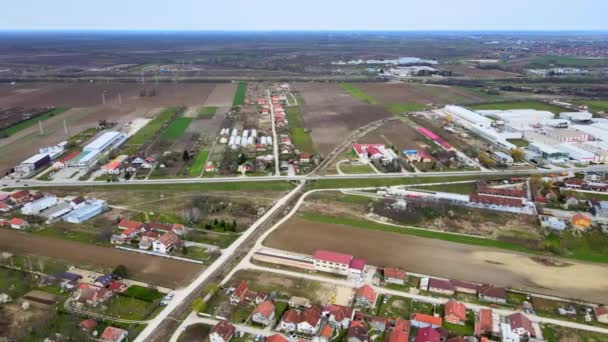 Drone Vlucht Boven Voorstad Industriegebied Novi Sad Servië — Stockvideo