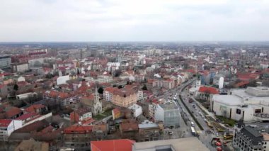 Sırbistan 'ın Novi Sad kentinin hava manzarası