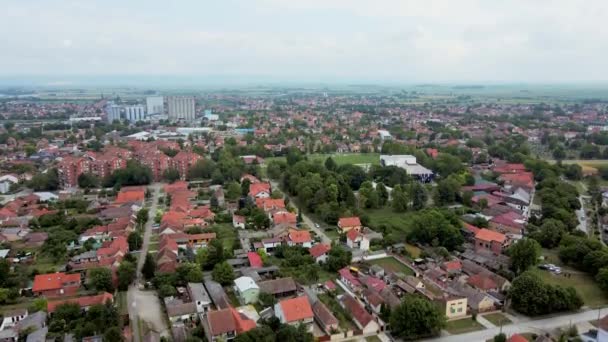 Residentiële Wijk Sremska Mitrovica Servië Drone Standpunt — Stockvideo
