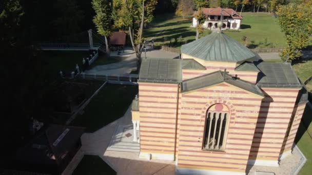 Drone Skott Kloster Ribnica Västra Serbien — Stockvideo